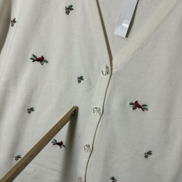 NWT Quacker Factory Plus Top XL Cardinal Sleeves Built In Tank Embroidered READ - Picture 4 of 11